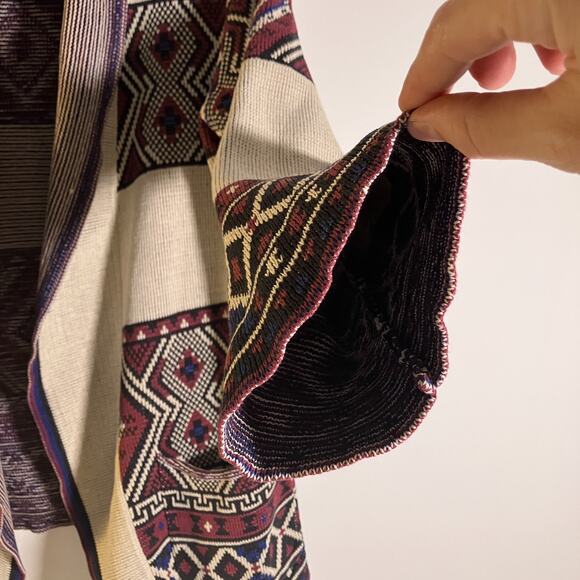 Forever 21 Cardigan Womens Small Boho Knit Aztec Open Sweater Pockets Layering - Picture 10 of 16